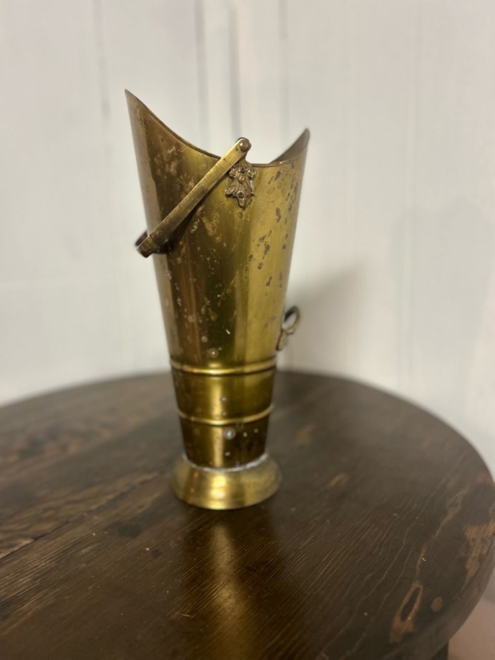 Large Vintage Brass Decorative Vase or Coal Scuttle - Gold Finish and Patina
